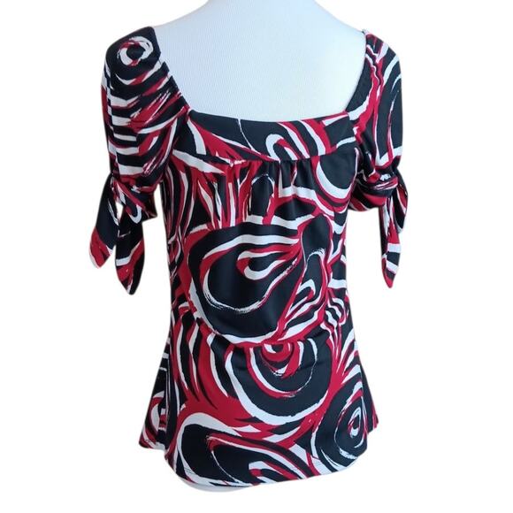 INC 2000s Y2K Top Blouse Petite S Stretch Square Neck Coquette Vamp Flirt Dressy - Picture 7 of 7